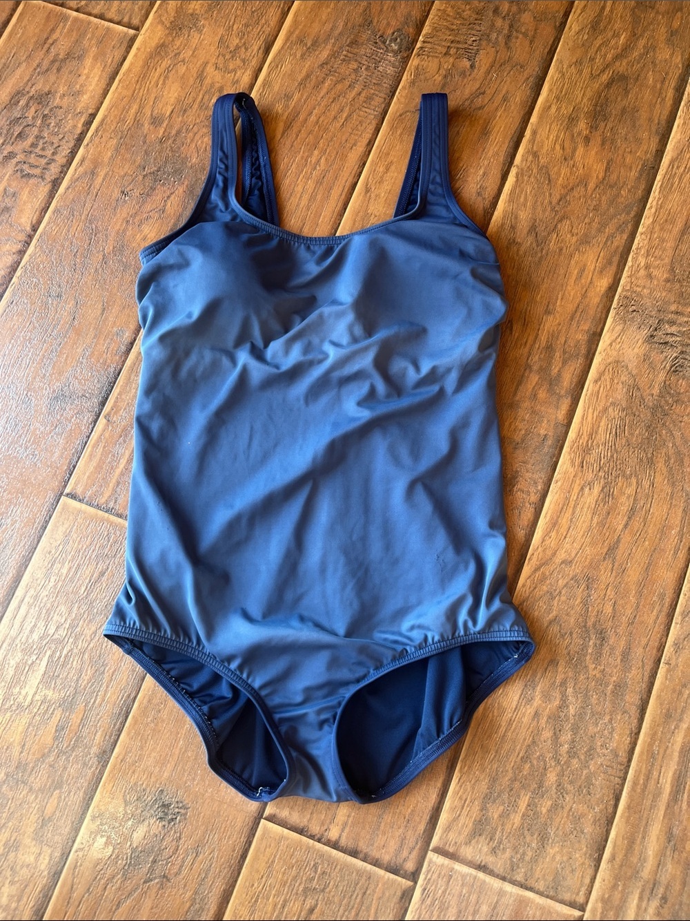 Lands End Classic Navy One-Piece Swimsuit - Size Medium